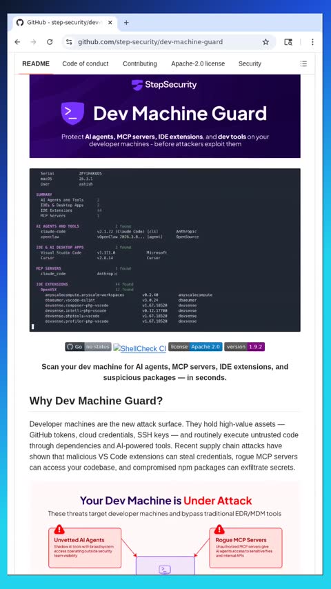 Video preview for step-security/dev-machine-guard