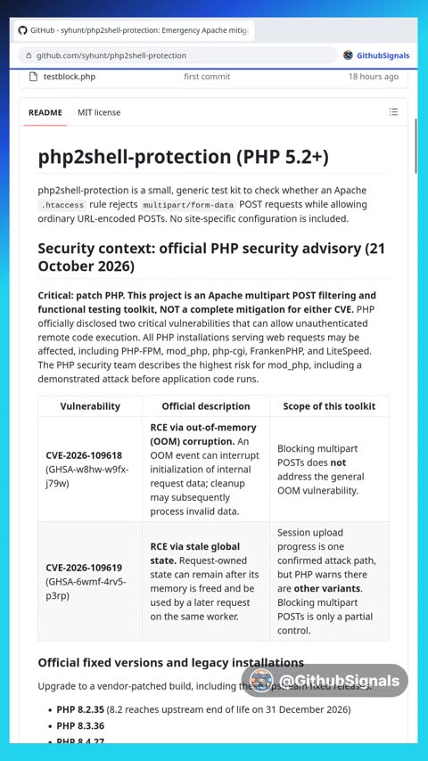Video preview for syhunt/php2shell-protection
