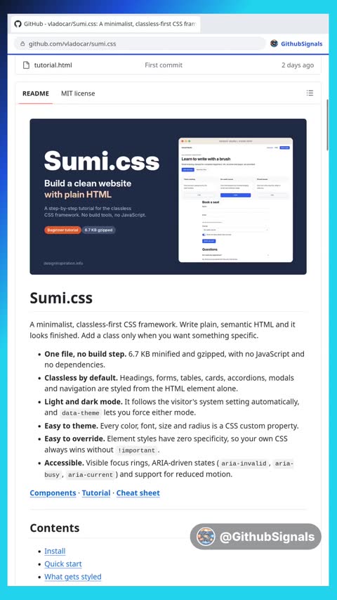 Video preview for vladocar/sumi.css
