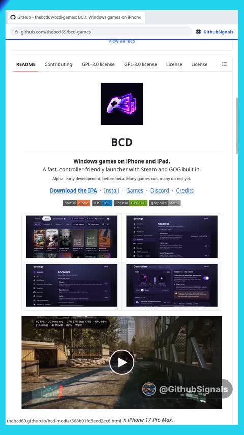 Video preview for thebcd69/bcd-games
