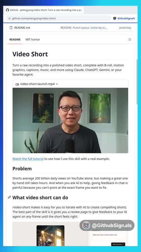 Video preview for petergyang/video-short
