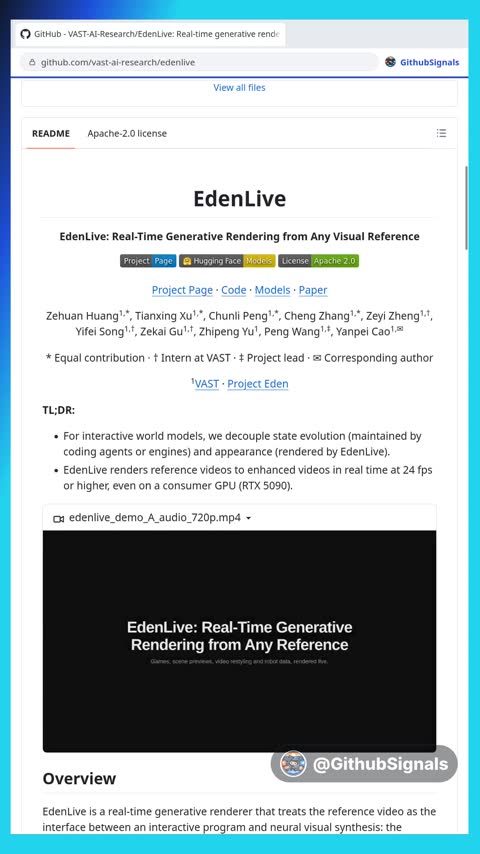 Video preview for vast-ai-research/edenlive