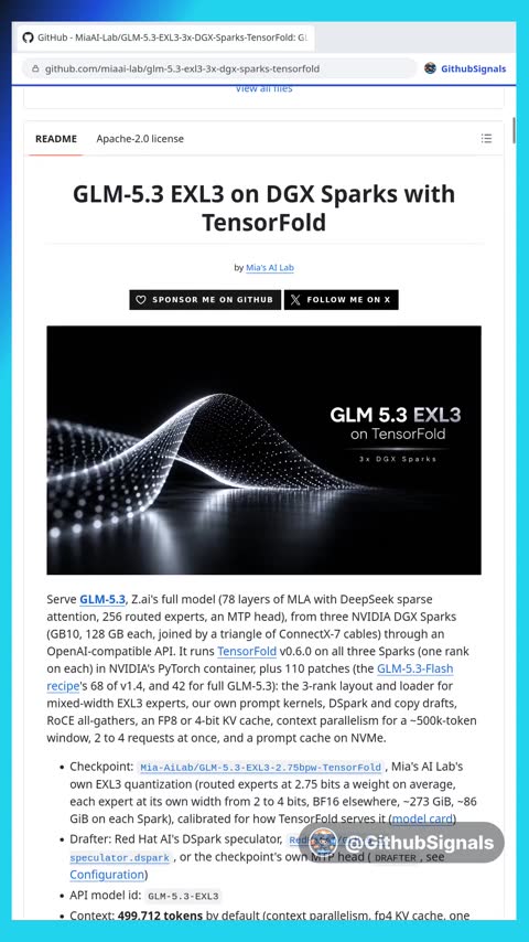Video preview for miaai-lab/glm-5.3-exl3-3x-dgx-sparks-tensorfold