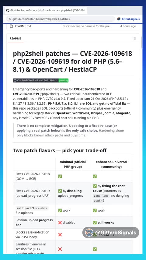 Video preview for anton-barinov/php2shell-patches