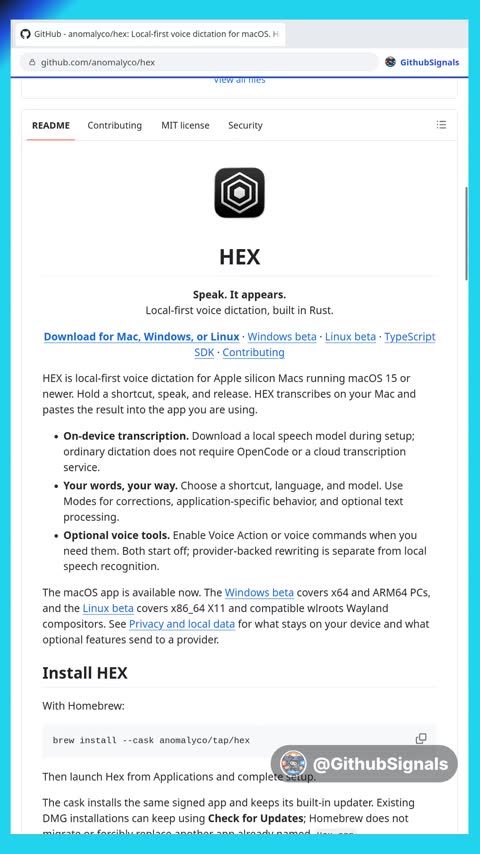 Video preview for anomalyco/hex
