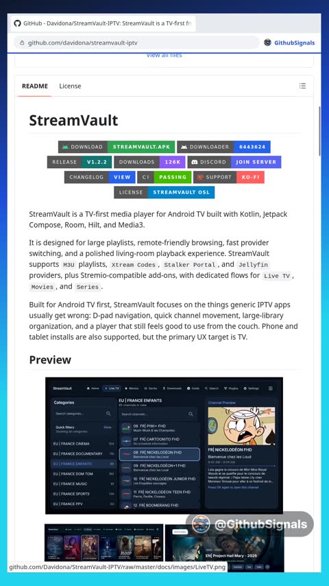 Video preview for davidona/streamvault-iptv