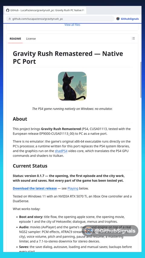 Video preview for lucapazienza/gravityrush_pc