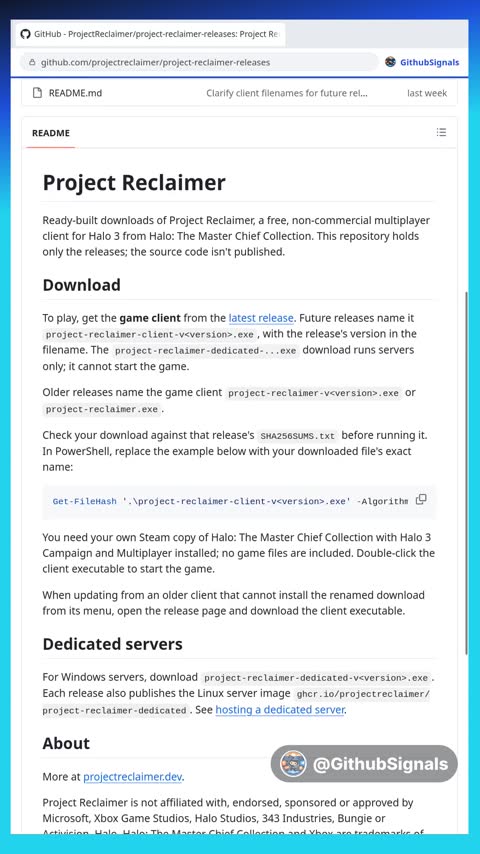 Video preview for projectreclaimer/project-reclaimer-releases