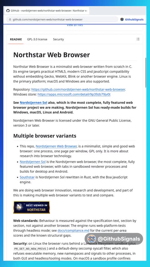 Video preview for nordstjernen-web/northstar-web-browser
