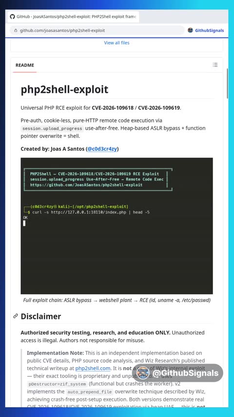 Video preview for joasasantos/php2shell-exploit