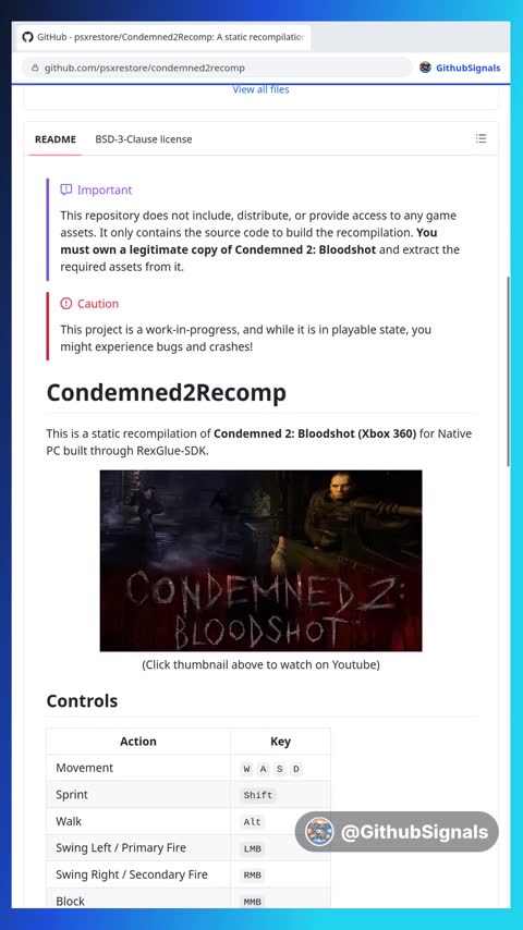 Video preview for psxrestore/condemned2recomp