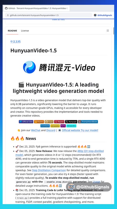 Video preview for tencent-hunyuan/hunyuanvideo-1.5