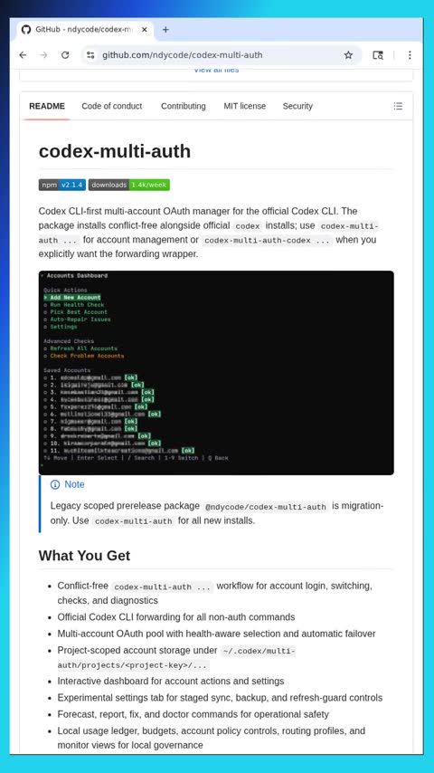 Video preview for ndycode/codex-multi-auth