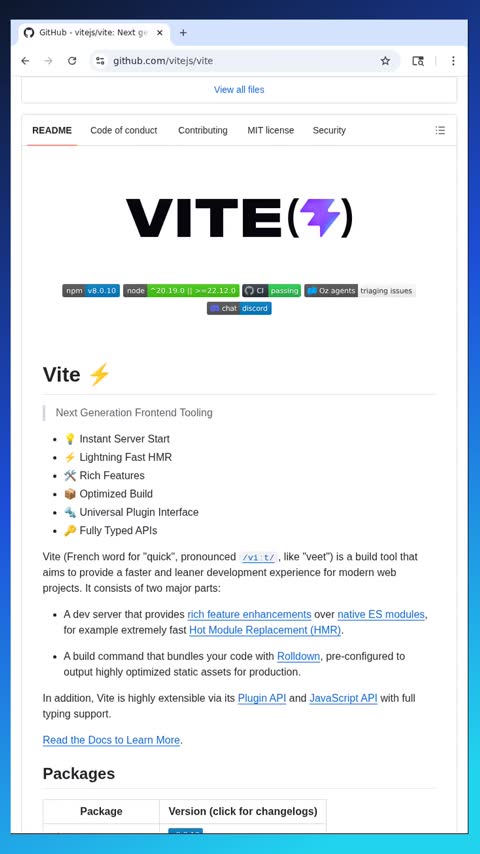 Video preview for vitejs/vite