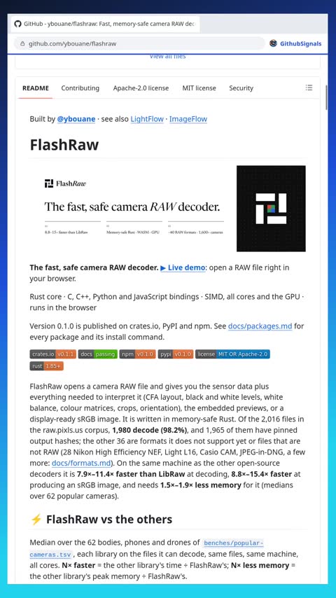 Video preview for ybouane/flashraw