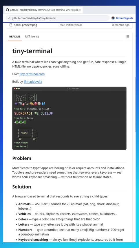 Video preview for madebydia/tiny-terminal