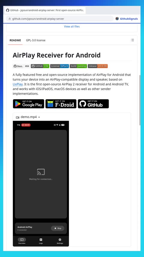 Video preview for jqssun/android-airplay-server