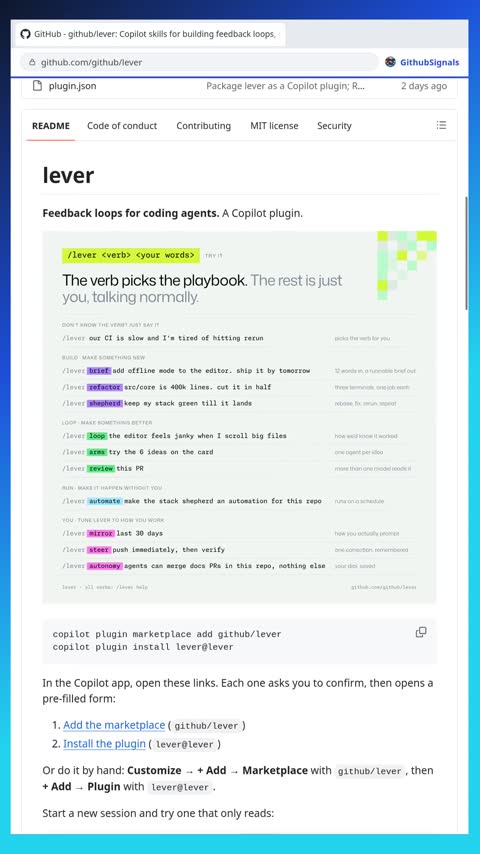Video preview for github/lever