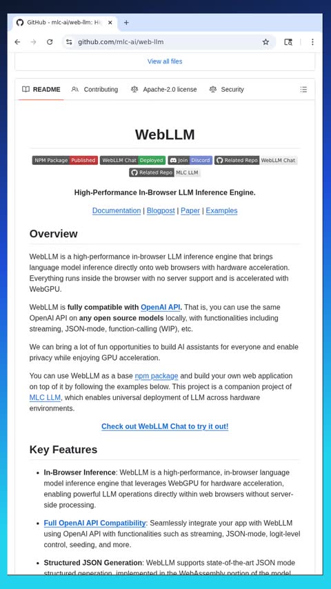Video preview for mlc-ai/web-llm