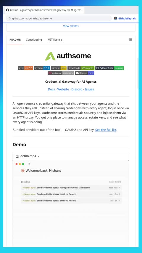 Video preview for agentrhq/authsome