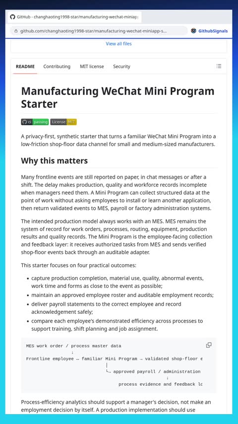 Video preview for changhaoting1998-star/manufacturing-wechat-miniapp-starter