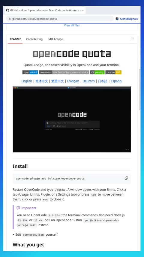 Video preview for slkiser/opencode-quota