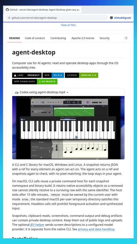Video preview for vercel-labs/agent-desktop