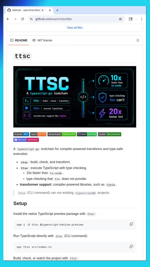 Video preview for samchon/ttsc