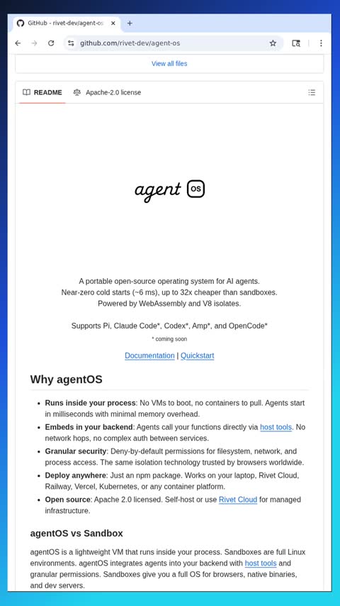 Video preview for rivet-dev/agent-os