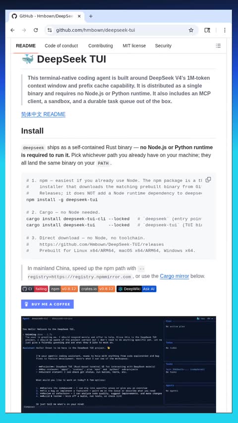 Video preview for hmbown/deepseek-tui