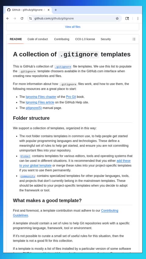 Video preview for github/gitignore