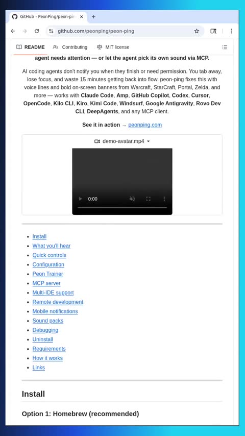 Video preview for peonping/peon-ping