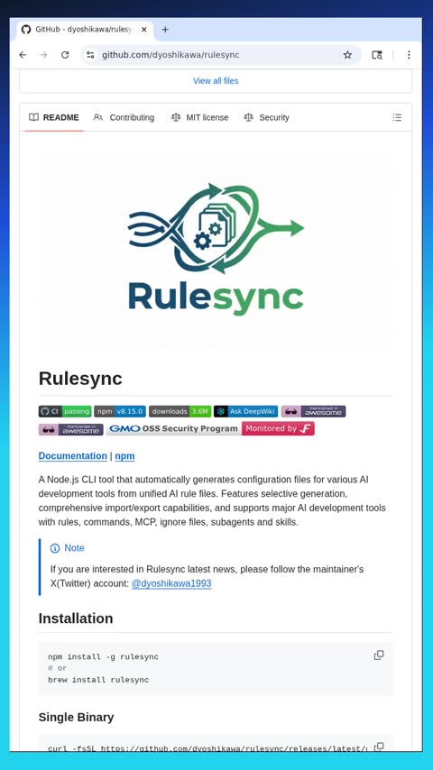 Video preview for dyoshikawa/rulesync
