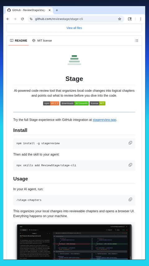 Video preview for reviewstage/stage-cli