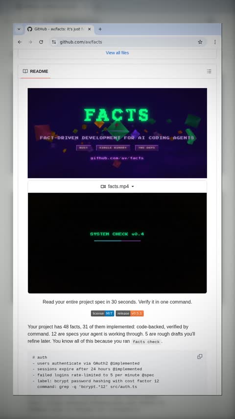 Video preview for av/facts