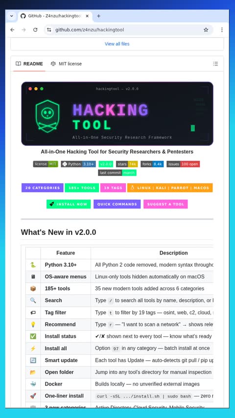 Video preview for z4nzu/hackingtool