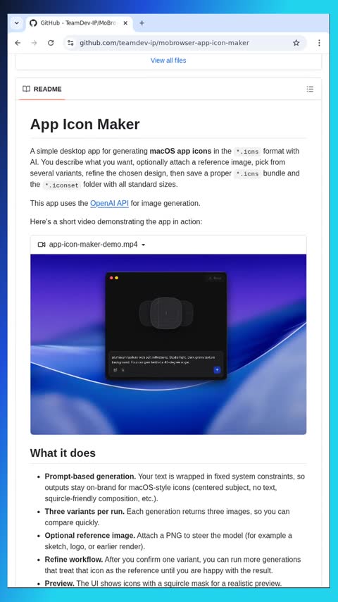Video preview for teamdev-ip/mobrowser-app-icon-maker