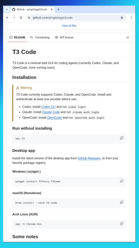 Video preview for pingdotgg/t3code