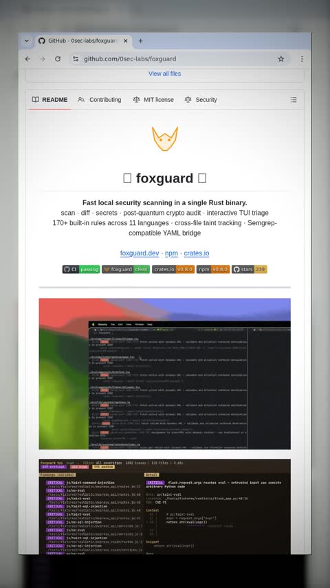 Video preview for 0sec-ai/foxguard