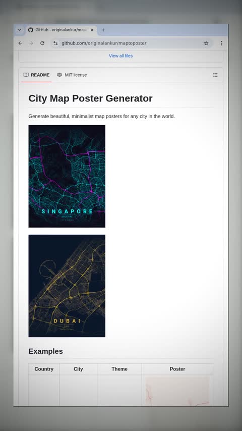 Video preview for originalankur/maptoposter
