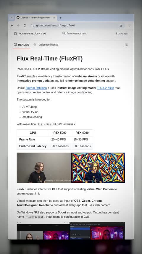 Video preview for tensorforger/fluxrt