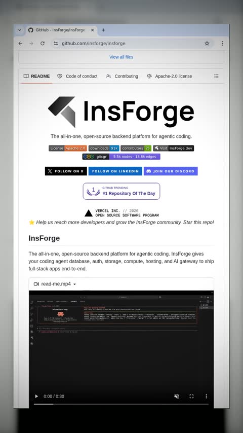 Video preview for insforge/insforge