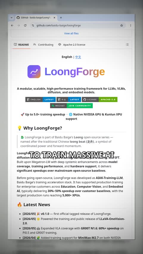 Video preview for baidu-baige/loongforge