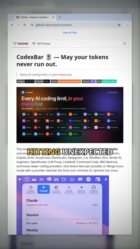 Video preview for steipete/codexbar