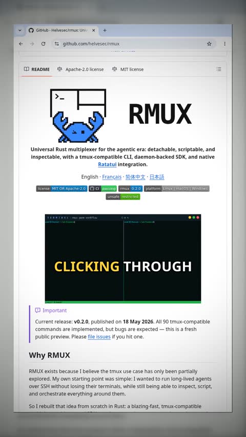 Video preview for helvesec/rmux