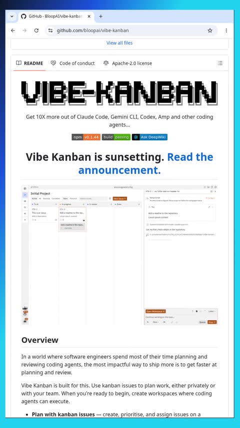 Video preview for bloopai/vibe-kanban