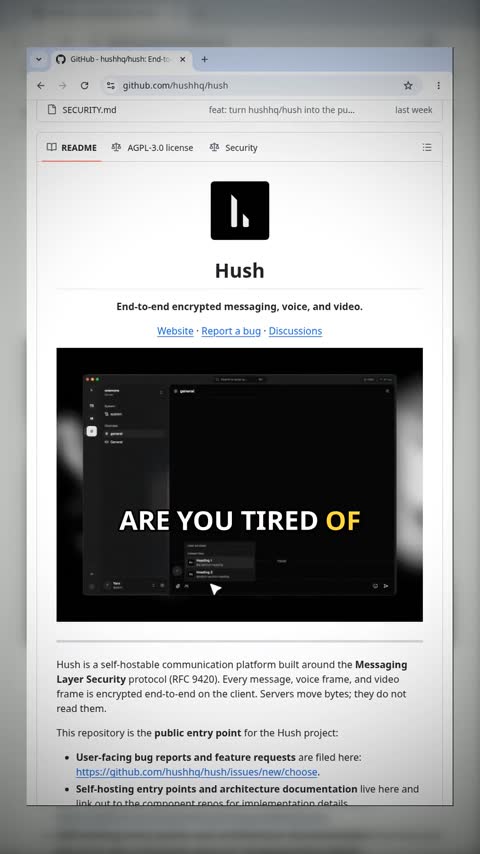 Video preview for hushhq/hush