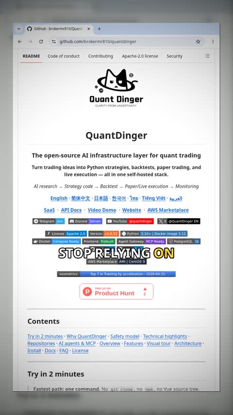 Video preview for brokermr810/quantdinger