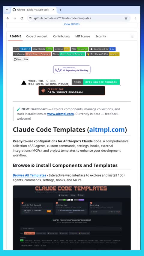 Video preview for davila7/claude-code-templates