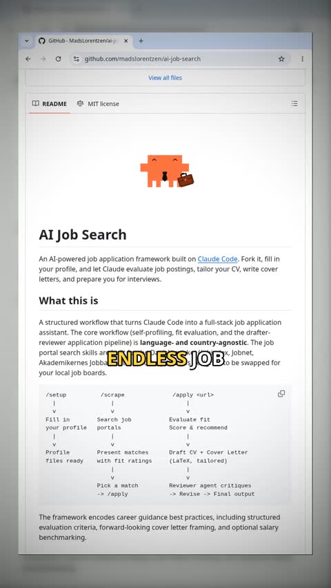 Video preview for madslorentzen/ai-job-search